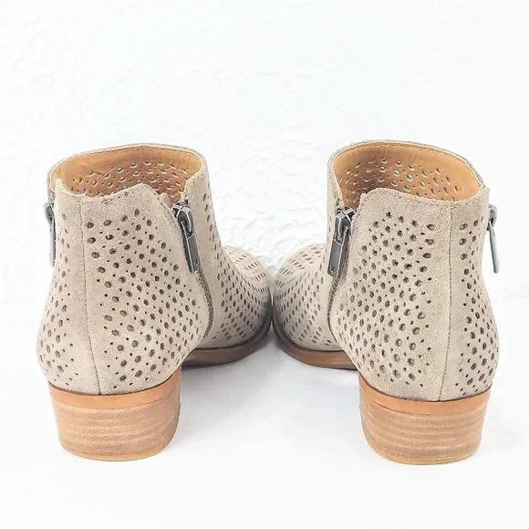 Lucky Brand Bayley2 Suede Perforated Ankle Bootie - Picture 6 of 7